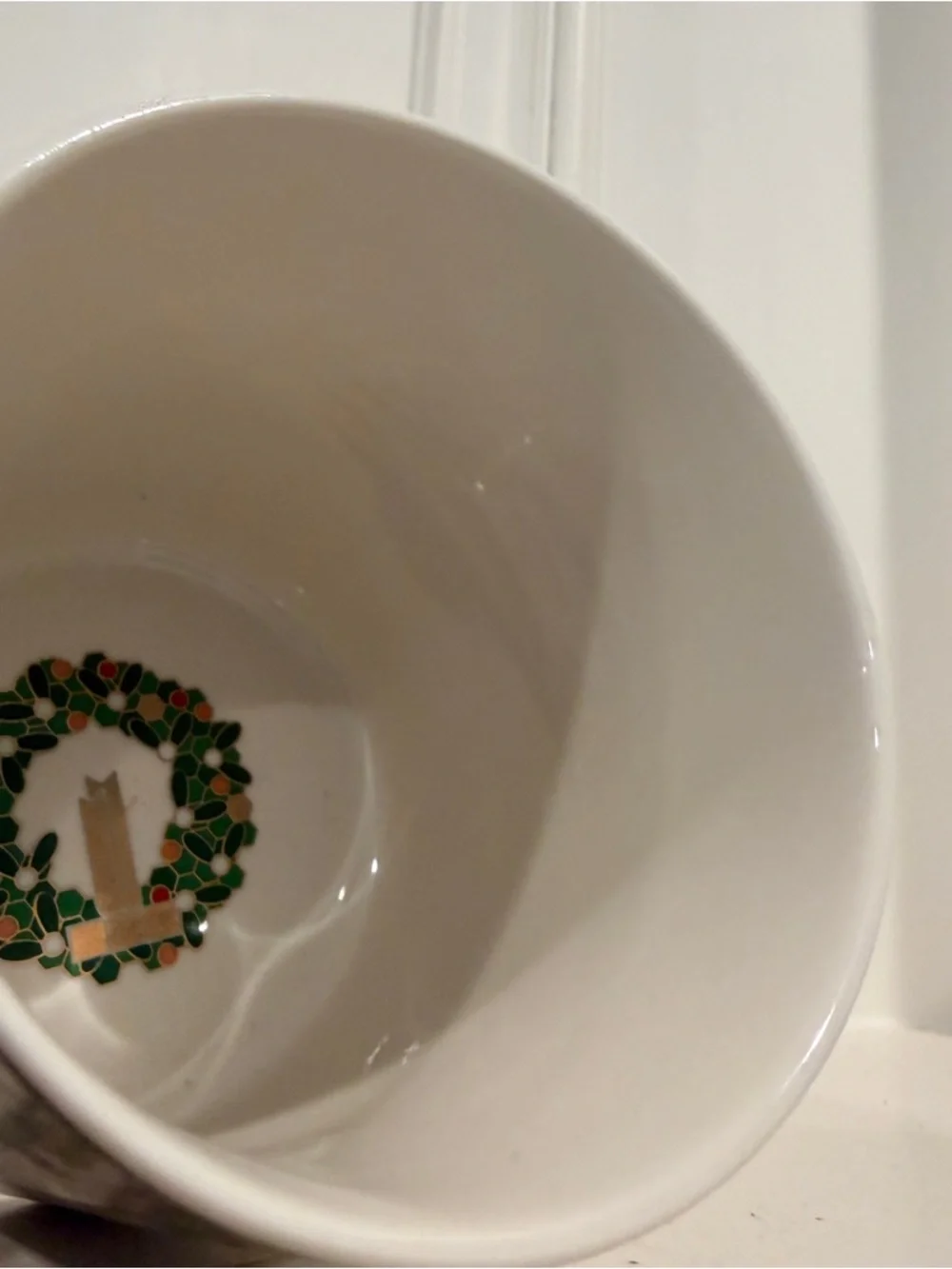 Anthropologie Cup of Cheer Monogram A Christmas Mug Honeycomb Gold Initial